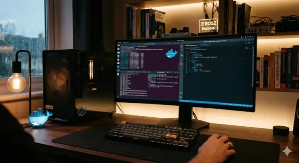 Setup environment pengembangan robotika menggunakan Docker dan ROS2 Humble